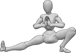 Riferimento alle pose- Posizione yoga del mezzo squat - Donna che fa yoga, posizione yoga di mezzo squat