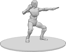 Posen-Referenz- Männliche Kugelstoß-Pose - Sportlicher Mann übt Kugelstoßen, wirft ein schweres Gewicht weit