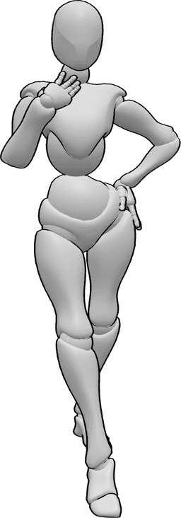 Referencia de poses- Postura femenina para ligar - Mujer de pie con confianza y pose coqueta
