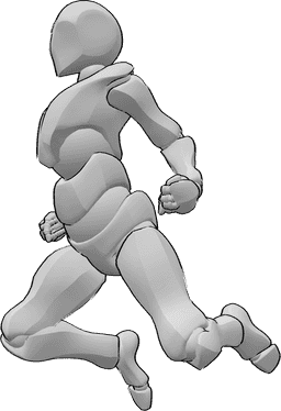 Referência de poses- Pose de salto de ação masculina - Ação masculina pose de salto no ar