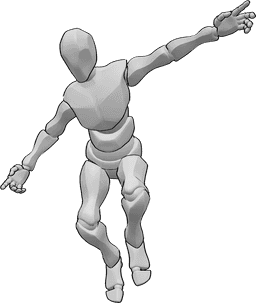 Referencia de poses- Postura de salto hacia abajo - Hombre salta desde alguna pose