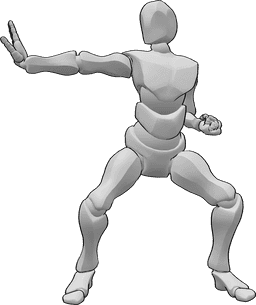 Referência de poses- Pose de pé de jiu-jitsu masculino - Pose de pé de jiu-jitsu masculino