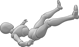 Referencia de poses- Postura flotante horizontal femenina - Mujer flotando bajo el agua en posición horizontal
