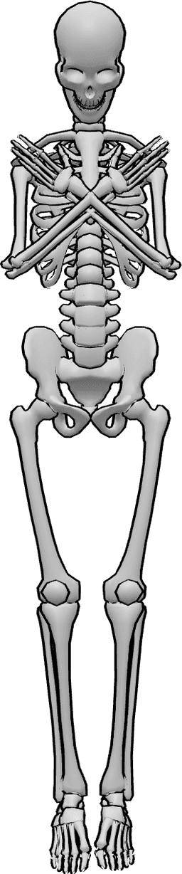 Referencia de poses- Esqueleto descansando en un ataúd - El esqueleto descansa en la postura del ataúd