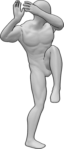 Posen-Referenz- Geradewerfen - Ein realistisches Männermodell, das gerade einen imaginären Ball wirft \ Magie