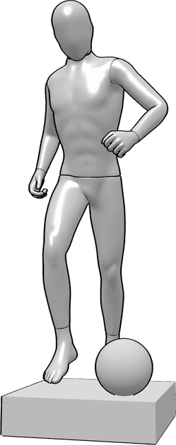 Referencia de poses- Postura de maniquí de fútbol - Maniquí de hombre jugando al fútbol