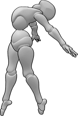 Référence des poses- Pose de danse féminine, petit dos cambré - Pose de danse féminine avec le dos cambré