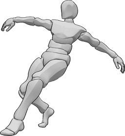 Référence des poses- Pose de breakdance - Pose de breakdance masculine, jeu de jambes au sol