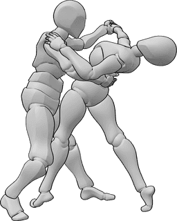 Riferimento alle pose- Posa di coppia per il ballo del valzer - Coppia che balla il valzer, la donna si appoggia allo schienale e l'uomo la tiene per la vita
